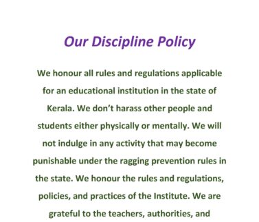 Discipline policy